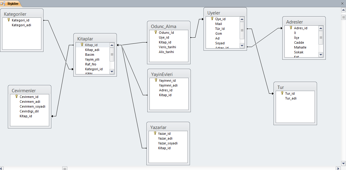 Kütüphane Otomasyonu Access Veri Tabanı