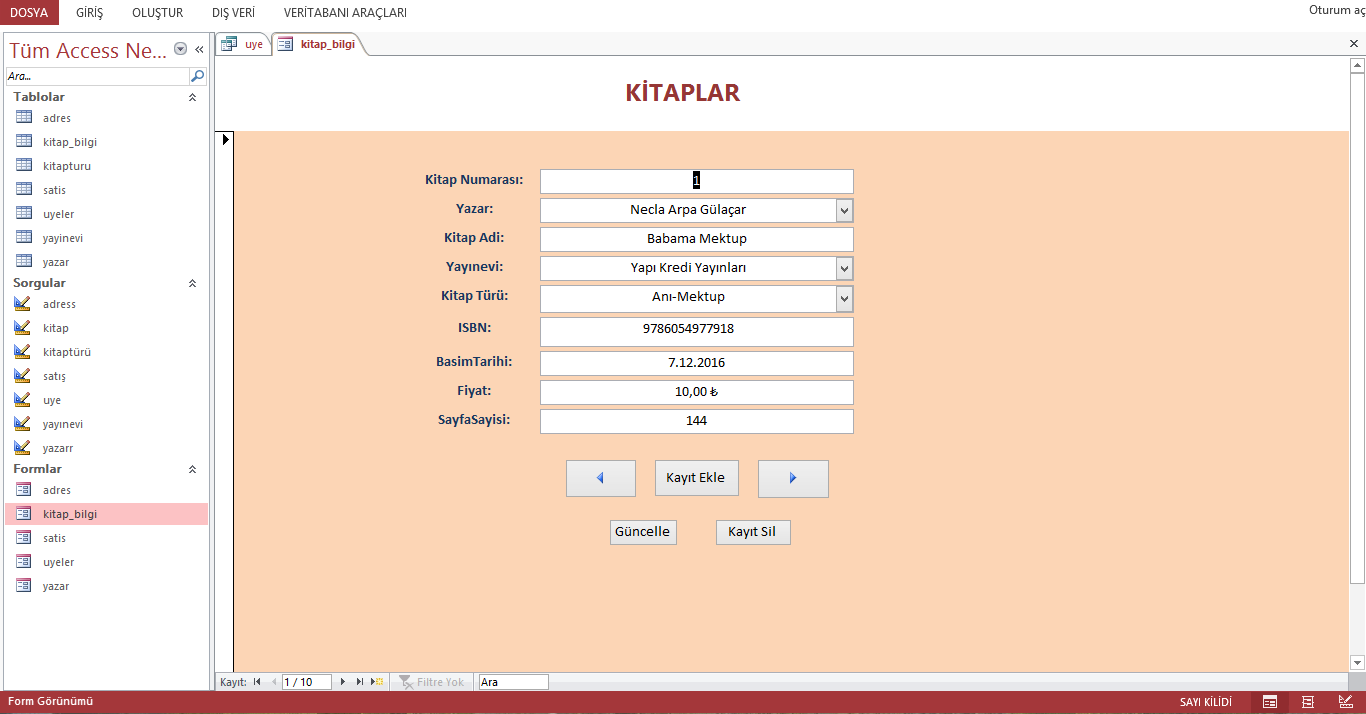 Kitap Satış Otomasyonu