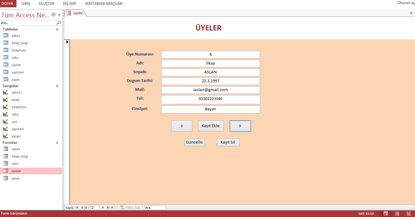 Kitap Satış Otomasyonu