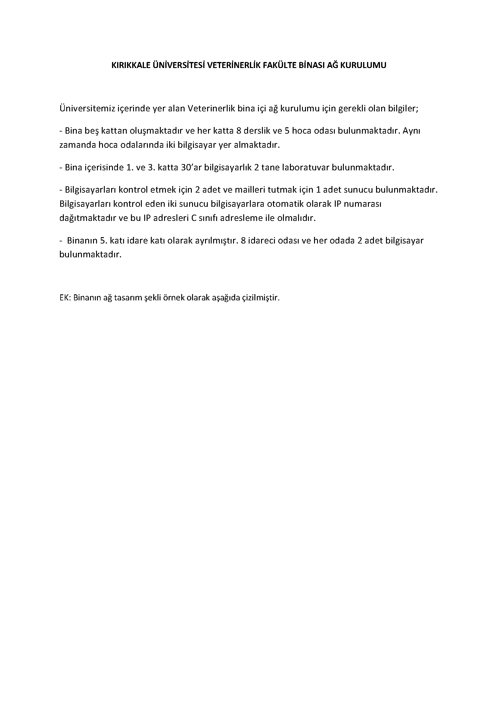 Veterinerlik Fakültesi Ağ Tasarımı