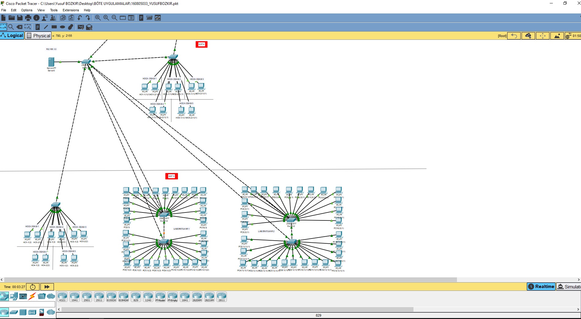 Bilgisayar Ağları Final Projesi 160805033-Yusuf Bozkır
