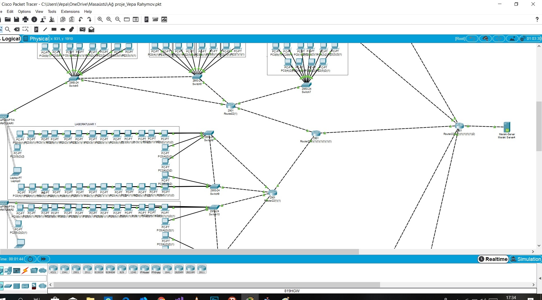 Bilgisayar Ağları Dersi Final Projesi_160805501_Vepa Rahymov