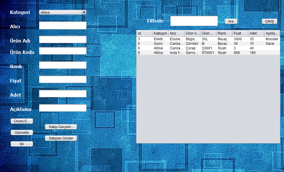 Ürün Satış Otomasyonu