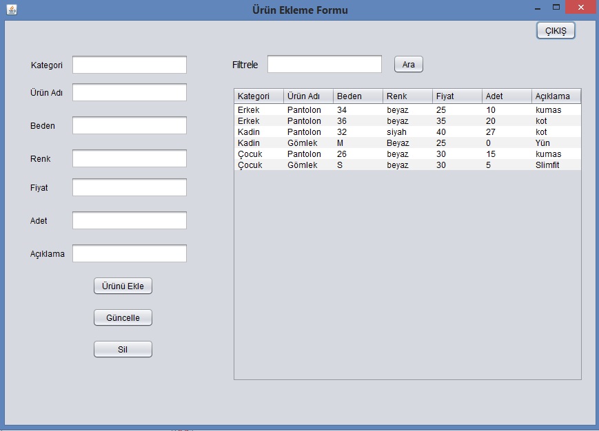 Stok Takip Otomasyonu