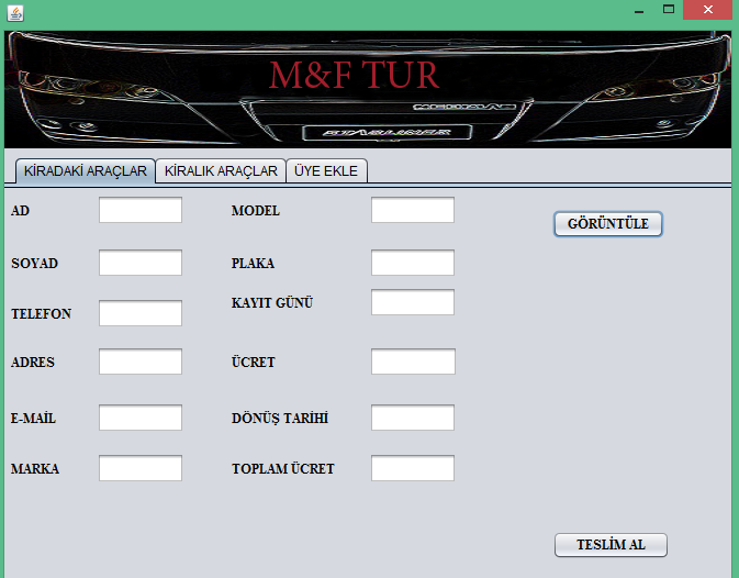 Araç Kiralama Otomasyonu