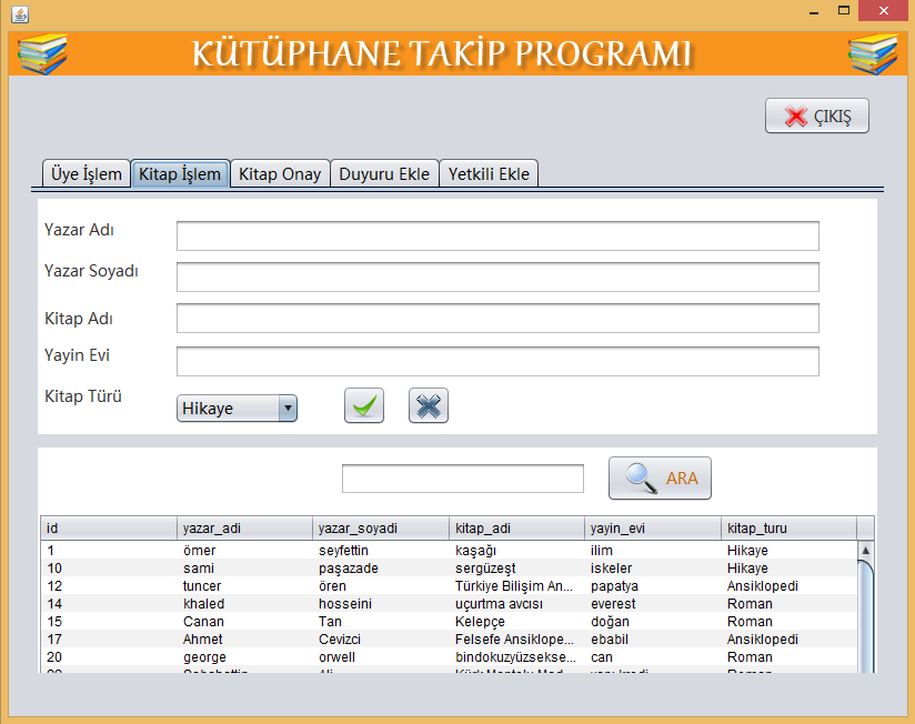 Kütüphane Otomasyonu