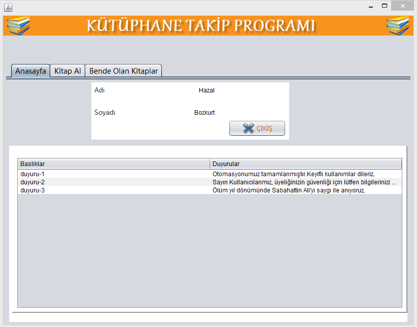 Kütüphane Otomasyonu