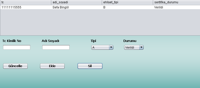 Sürücü Kursu Otomasyonu